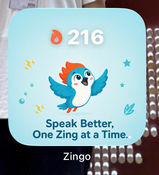 The Zingo widget on an iPhone home screen
